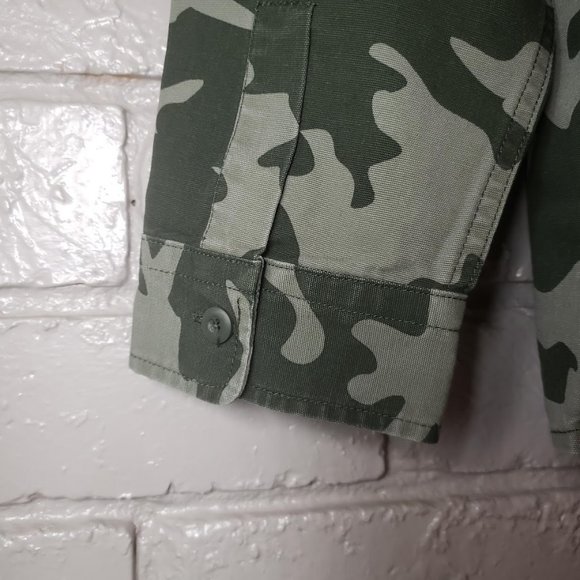 New with tags Camo Camouflage Military canvas jacket Shirt long sleeve size L - Picture 4 of 5